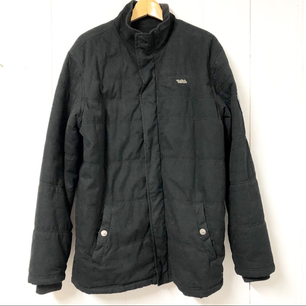Quicksilver Mens Black Quilted Fleece Lined Jacket